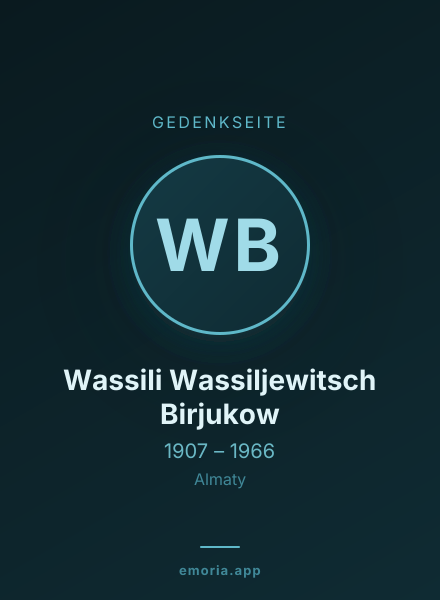 Gedenkportrait von Wassili Wassiljewitsch Birjukow