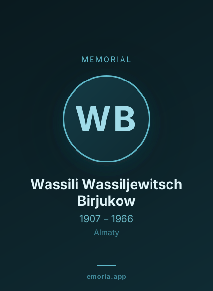 Memorial portrait of Wassili Wassiljewitsch Birjukow