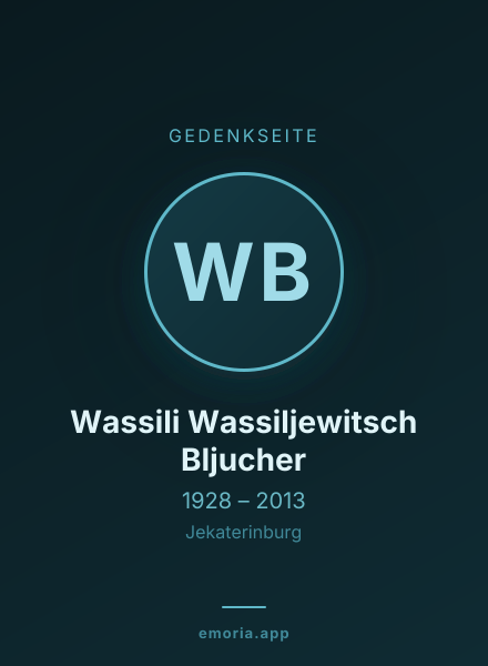 Gedenkportrait von Wassili Wassiljewitsch Bljucher