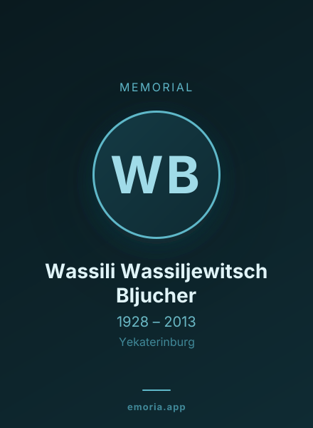 Memorial portrait of Wassili Wassiljewitsch Bljucher