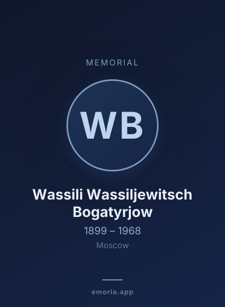 Memorial portrait of Wassili Wassiljewitsch Bogatyrjow
