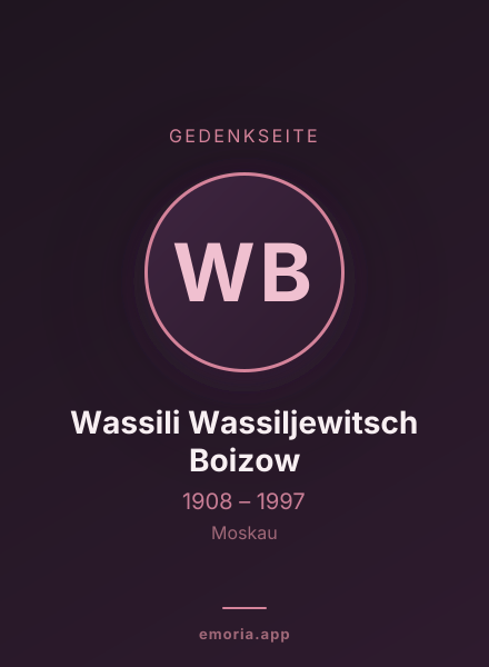 Gedenkportrait von Wassili Wassiljewitsch Boizow