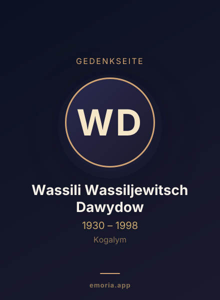 Gedenkportrait von Wassili Wassiljewitsch Dawydow