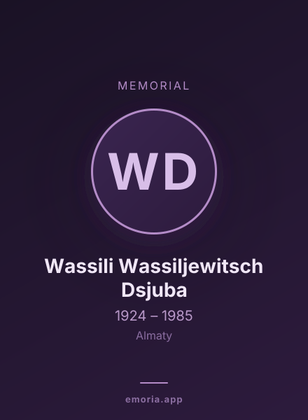 Memorial portrait of Wassili Wassiljewitsch Dsjuba