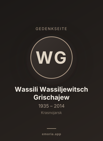Gedenkportrait von Wassili Wassiljewitsch Grischajew