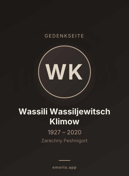 Gedenkportrait von Wassili Wassiljewitsch Klimow
