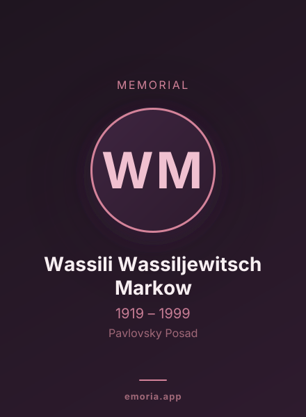 Memorial portrait of Wassili Wassiljewitsch Markow