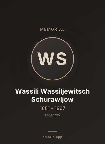 Memorial portrait of Wassili Wassiljewitsch Schurawljow