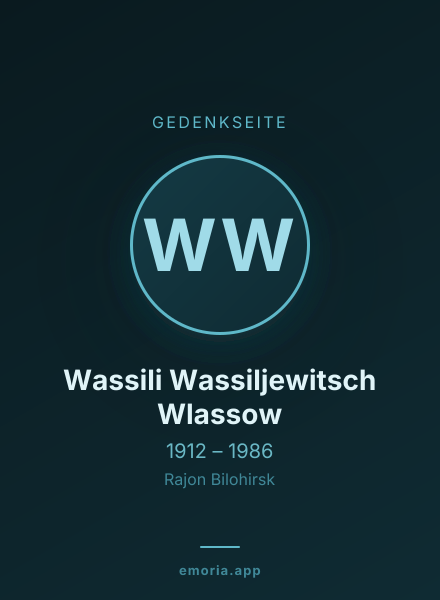 Gedenkportrait von Wassili Wassiljewitsch Wlassow