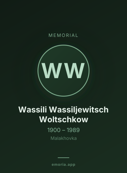 Memorial portrait of Wassili Wassiljewitsch Woltschkow