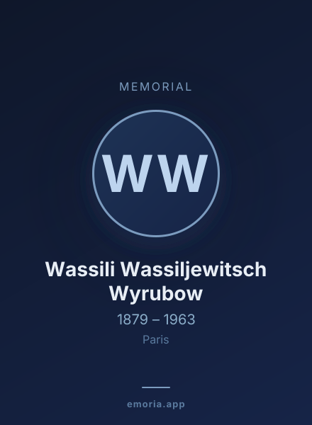 Memorial portrait of Wassili Wassiljewitsch Wyrubow