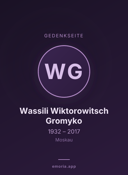 Gedenkportrait von Wassili Wiktorowitsch Gromyko