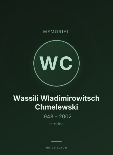 Memorial portrait of Wassili Wladimirowitsch Chmelewski