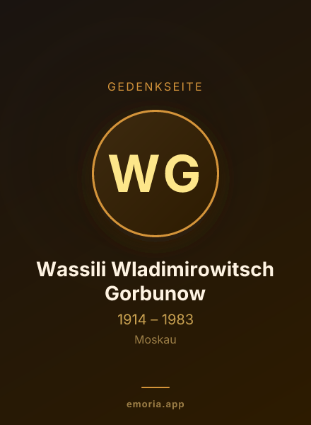 Gedenkportrait von Wassili Wladimirowitsch Gorbunow