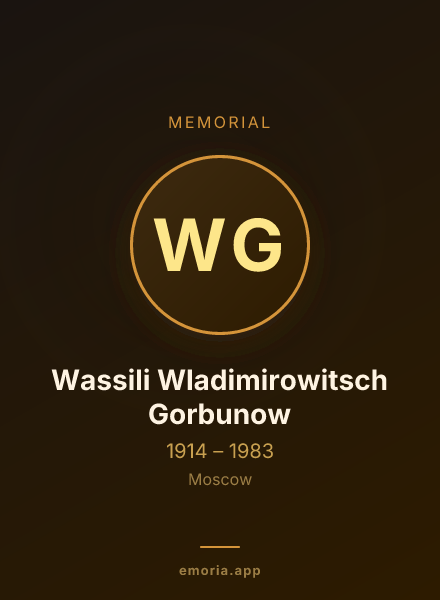 Memorial portrait of Wassili Wladimirowitsch Gorbunow