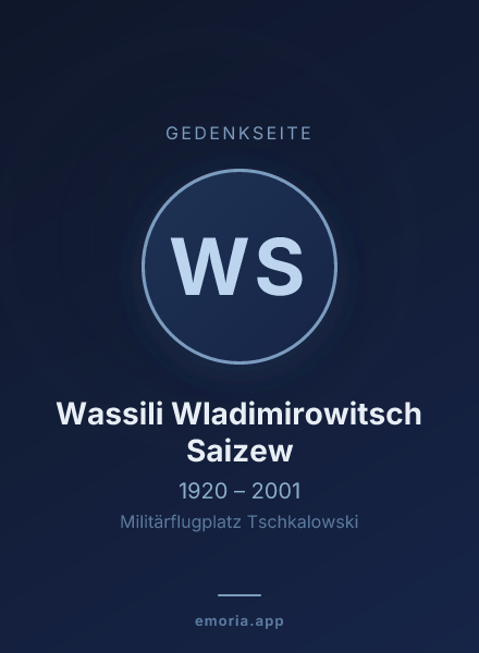 Gedenkportrait von Wassili Wladimirowitsch Saizew