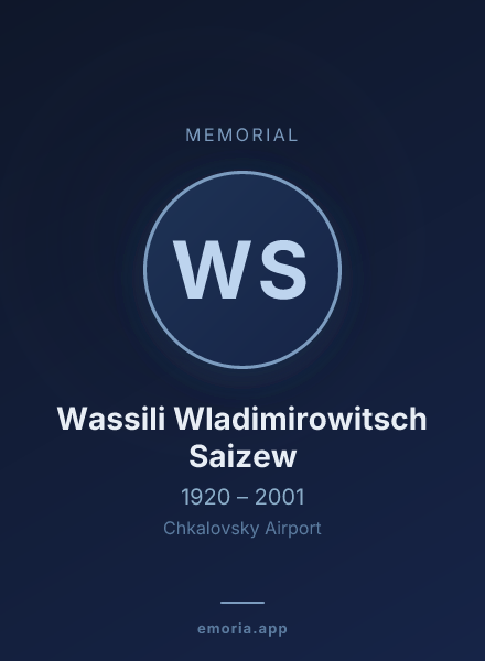 Memorial portrait of Wassili Wladimirowitsch Saizew