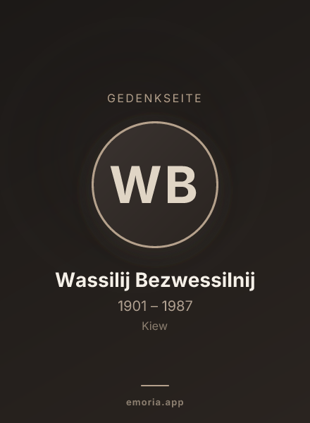 Gedenkportrait von Wassilij Bezwessilnij