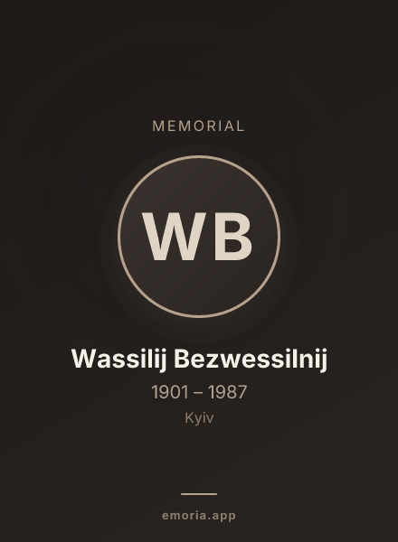 Memorial portrait of Wassilij Bezwessilnij