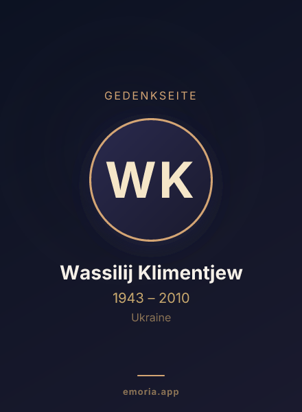 Gedenkportrait von Wassilij Klimentjew