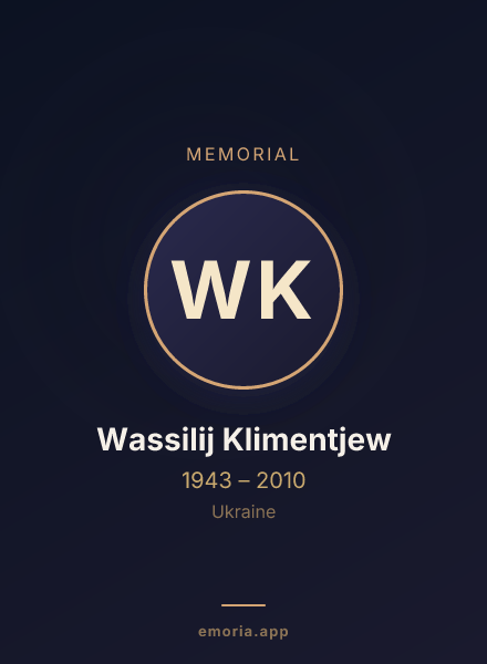 Memorial portrait of Wassilij Klimentjew