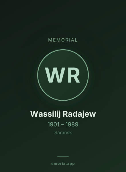 Memorial portrait of Wassilij Radajew