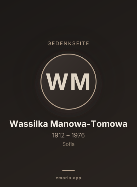 Gedenkportrait von Wassilka Manowa-Tomowa