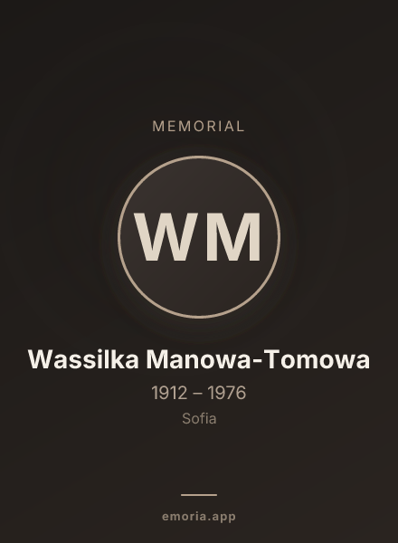 Memorial portrait of Wassilka Manowa-Tomowa