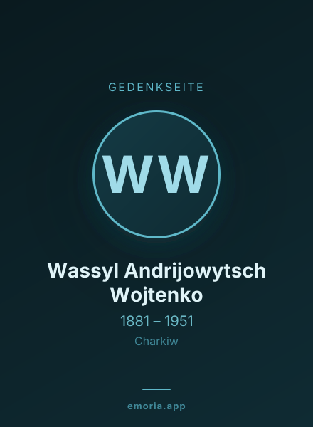 Gedenkportrait von Wassyl Andrijowytsch Wojtenko