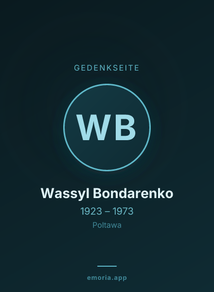 Gedenkportrait von Wassyl Bondarenko