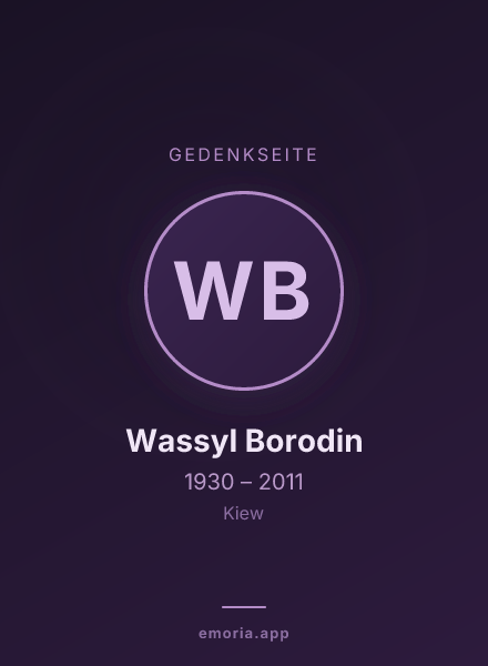 Gedenkportrait von Wassyl Borodin