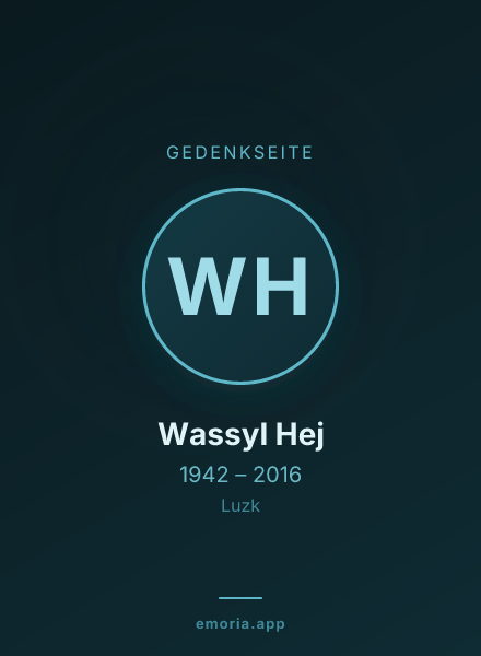 Gedenkportrait von Wassyl Hej