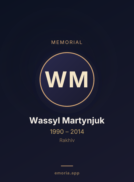 Memorial portrait of Wassyl Martynjuk