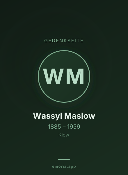Gedenkportrait von Wassyl Maslow