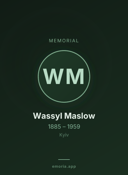 Memorial portrait of Wassyl Maslow
