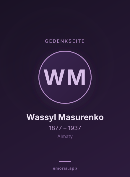Gedenkportrait von Wassyl Masurenko