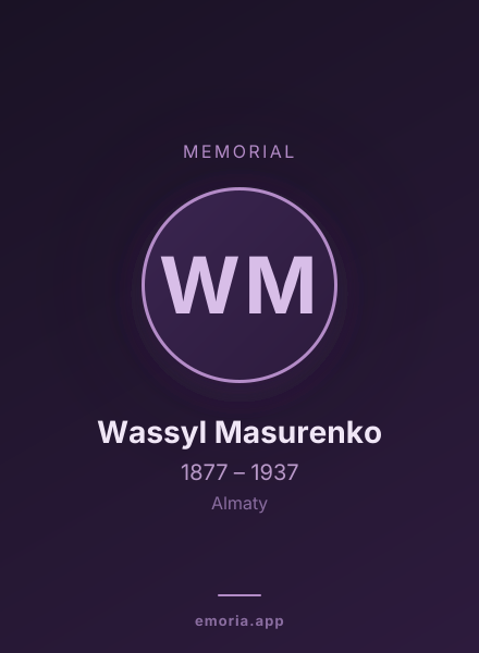 Memorial portrait of Wassyl Masurenko