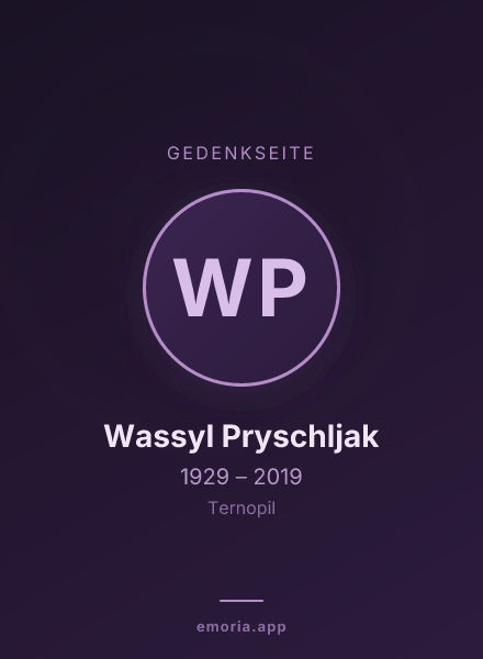Gedenkportrait von Wassyl Pryschljak