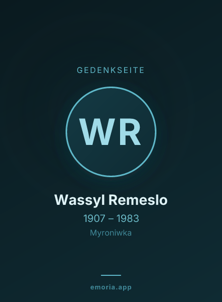 Gedenkportrait von Wassyl Remeslo