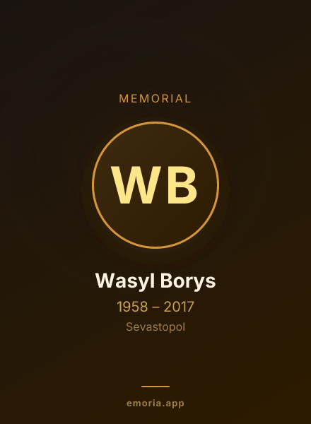 Memorial portrait of Wasyl Borys