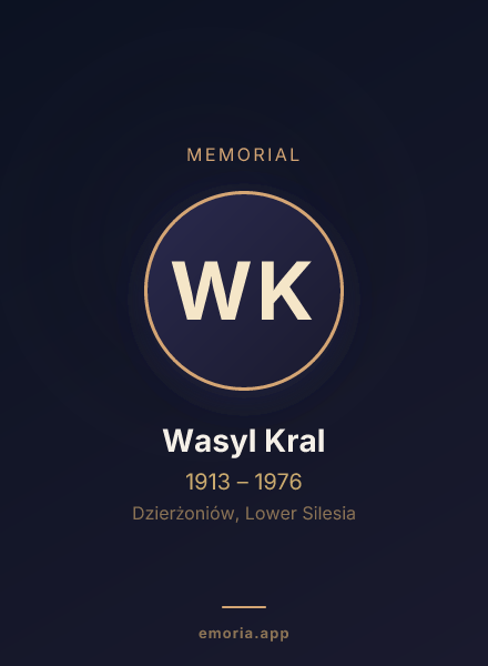 Memorial portrait of Wasyl Kral