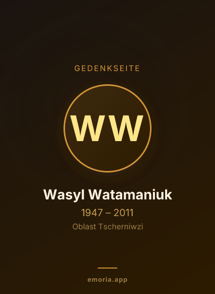 Gedenkportrait von Wasyl Watamaniuk