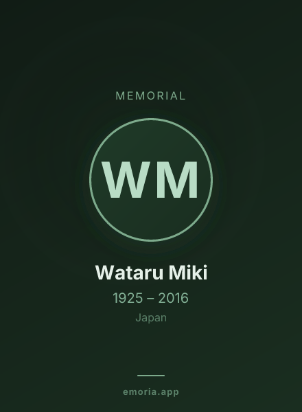 Memorial portrait of Wataru Miki