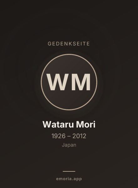 Gedenkportrait von Wataru Mori