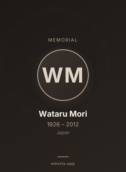 Memorial portrait of Wataru Mori