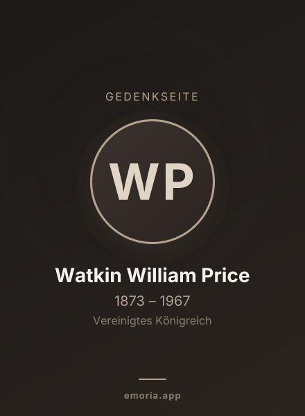 Gedenkportrait von Watkin William Price
