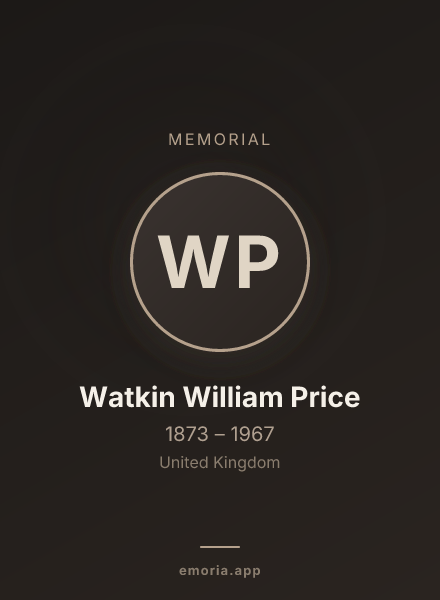 Memorial portrait of Watkin William Price