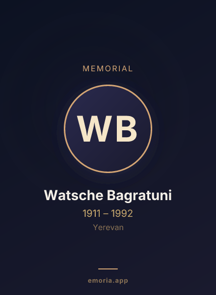 Memorial portrait of Watsche Bagratuni