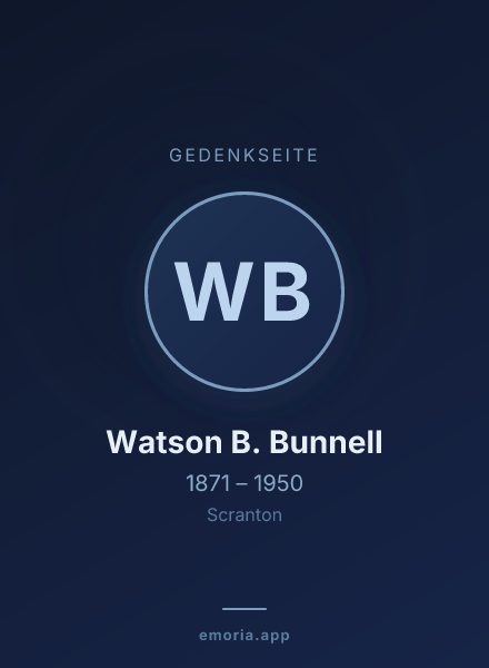 Gedenkportrait von Watson B. Bunnell