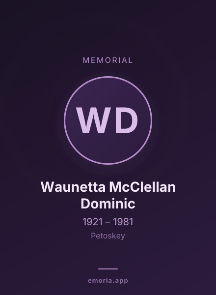 Memorial portrait of Waunetta McClellan Dominic